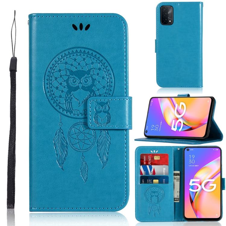 For OPPO A93 5G Wind Chime Owl Embossing Pattern Horizontal Flip Leather Case with Holder & Card Slots & Wallet