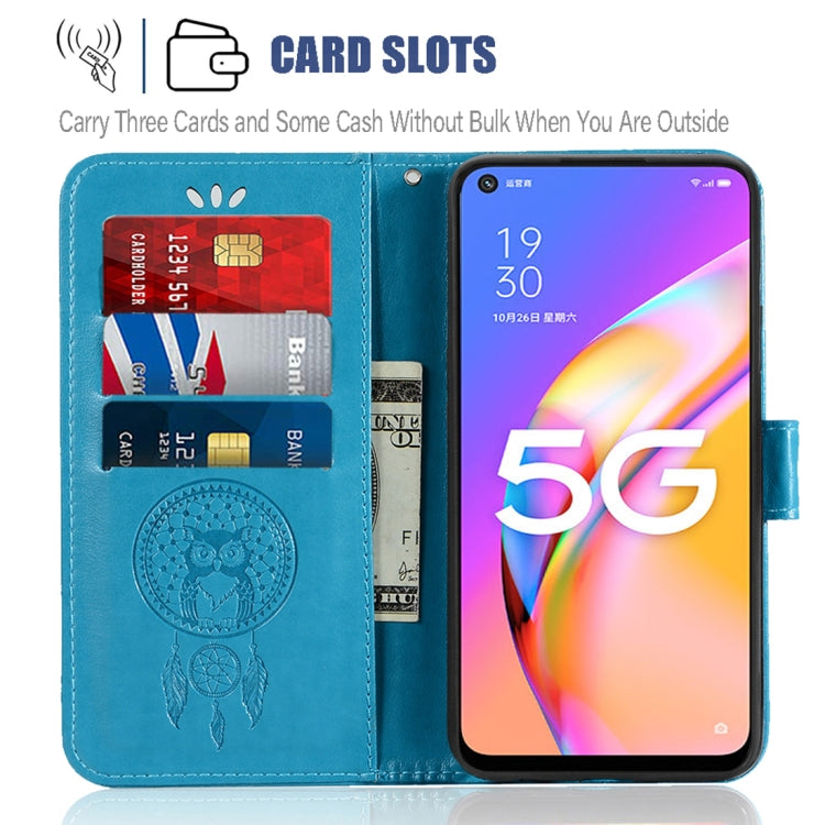 For OPPO A93 5G Wind Chime Owl Embossing Pattern Horizontal Flip Leather Case with Holder & Card Slots & Wallet
