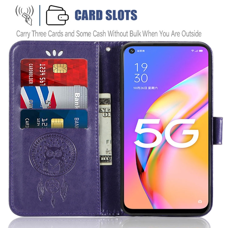 For OPPO A93 5G Wind Chime Owl Embossing Pattern Horizontal Flip Leather Case with Holder & Card Slots & Wallet