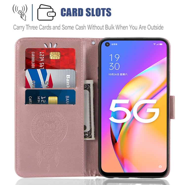 For OPPO A93 5G Wind Chime Owl Embossing Pattern Horizontal Flip Leather Case with Holder & Card Slots & Wallet