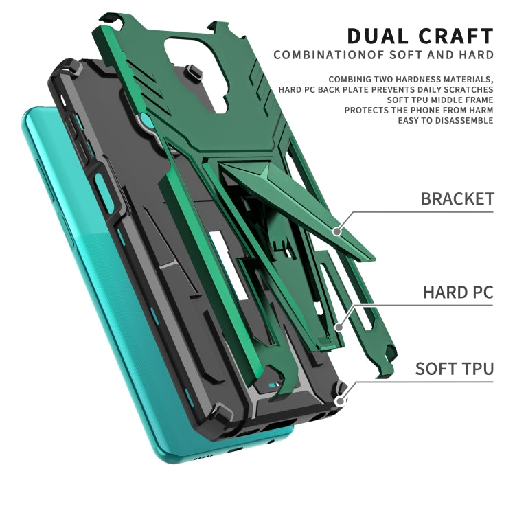 For Xiaomi Redmi Note 9 Pro Super V Armor PC + TPU Shockproof Case with Invisible Holder