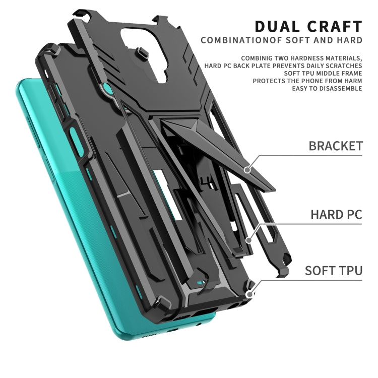 For Xiaomi Redmi Note 9 Pro Super V Armor PC + TPU Shockproof Case with Invisible Holder