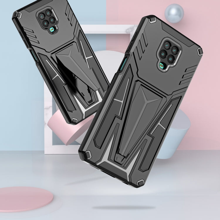 For Xiaomi Redmi Note 9 Pro Super V Armor PC + TPU Shockproof Case with Invisible Holder