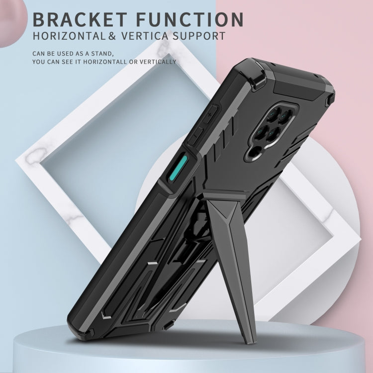 For Xiaomi Redmi Note 9 Pro Super V Armor PC + TPU Shockproof Case with Invisible Holder