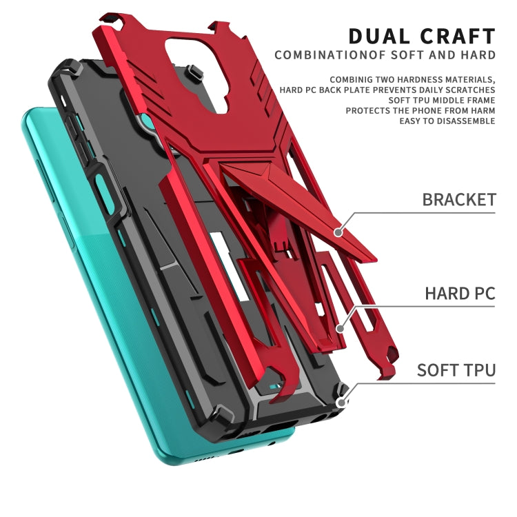 For Xiaomi Redmi Note 9 Pro Super V Armor PC + TPU Shockproof Case with Invisible Holder