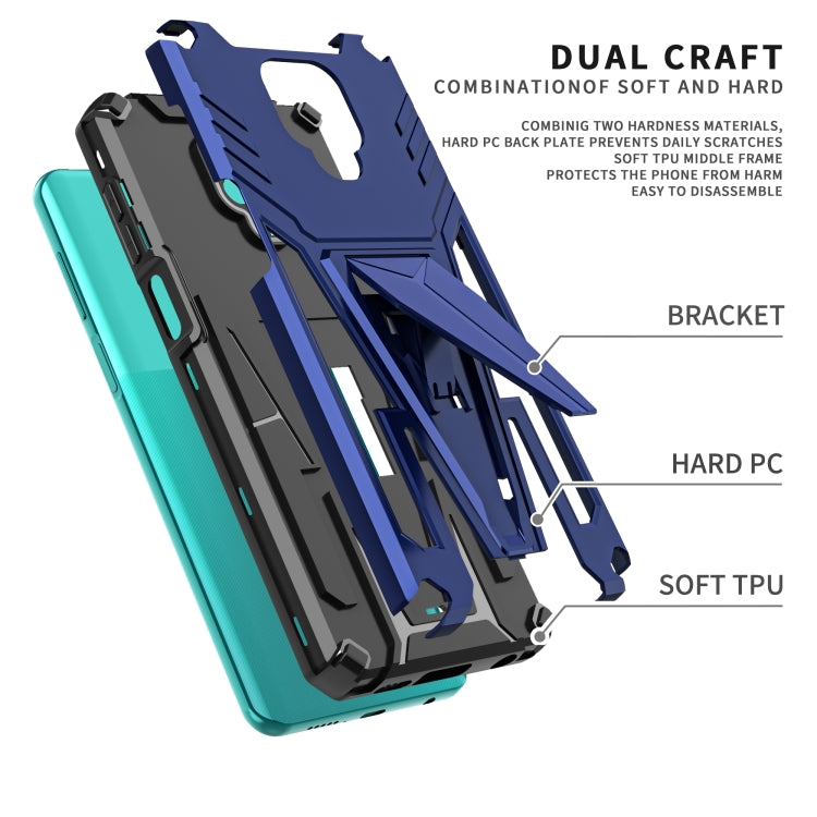 For Xiaomi Redmi Note 9 Pro Super V Armor PC + TPU Shockproof Case with Invisible Holder
