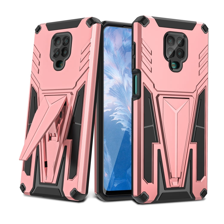 For Xiaomi Redmi Note 9 Pro Super V Armor PC + TPU Shockproof Case with Invisible Holder