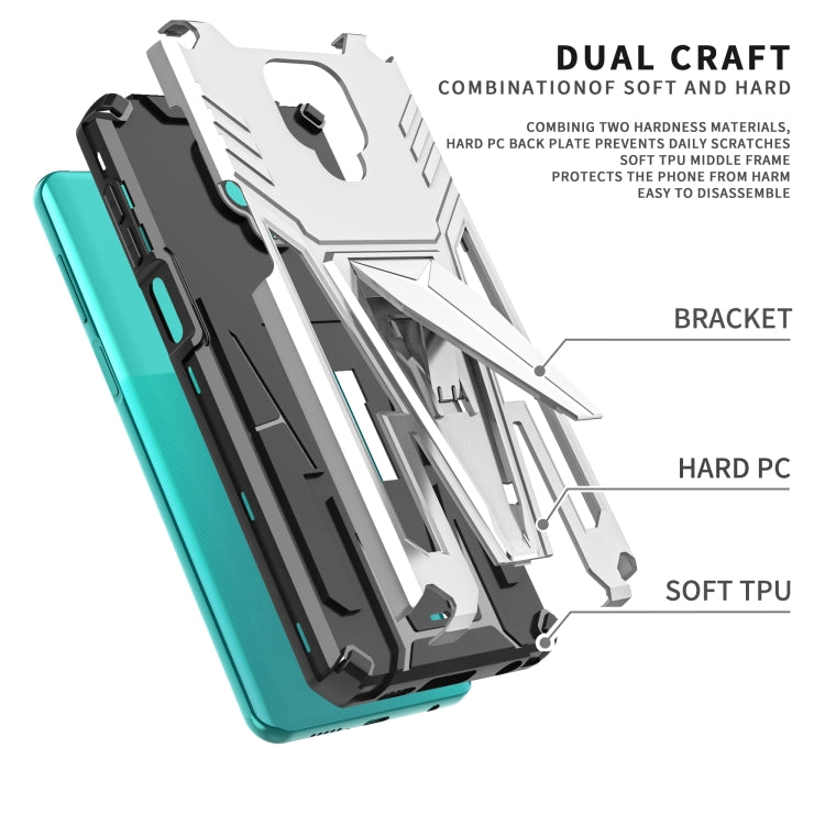 For Xiaomi Redmi Note 9 Pro Super V Armor PC + TPU Shockproof Case with Invisible Holder