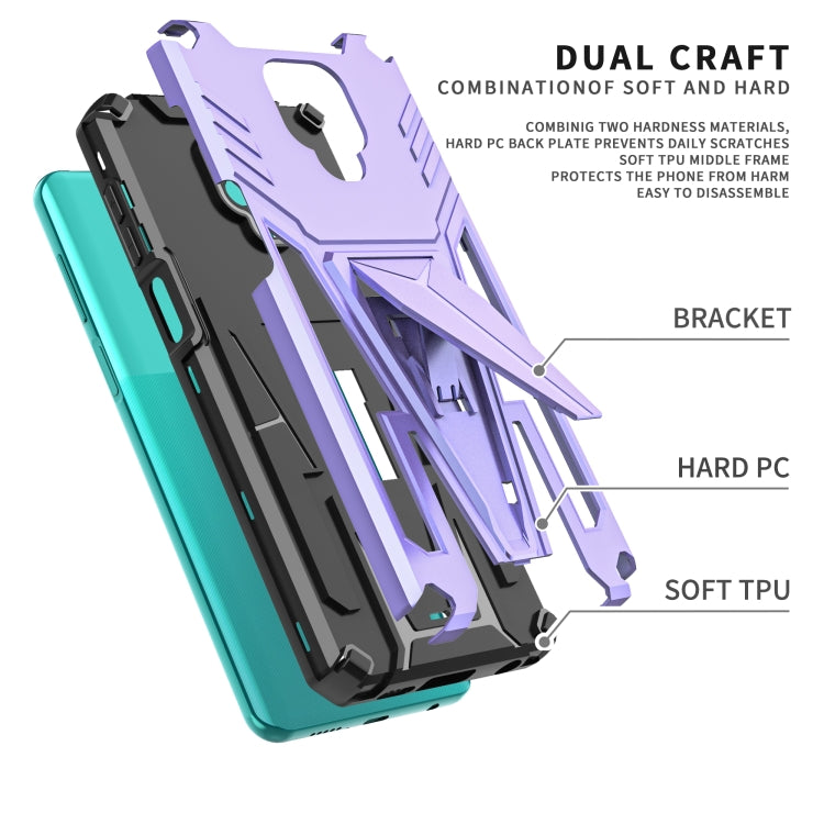 For Xiaomi Redmi Note 9 Pro Super V Armor PC + TPU Shockproof Case with Invisible Holder