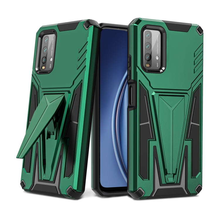 For Xiaomi Redmi Note 9 4G Super V Armor PC + TPU Shockproof Case with Invisible Holder