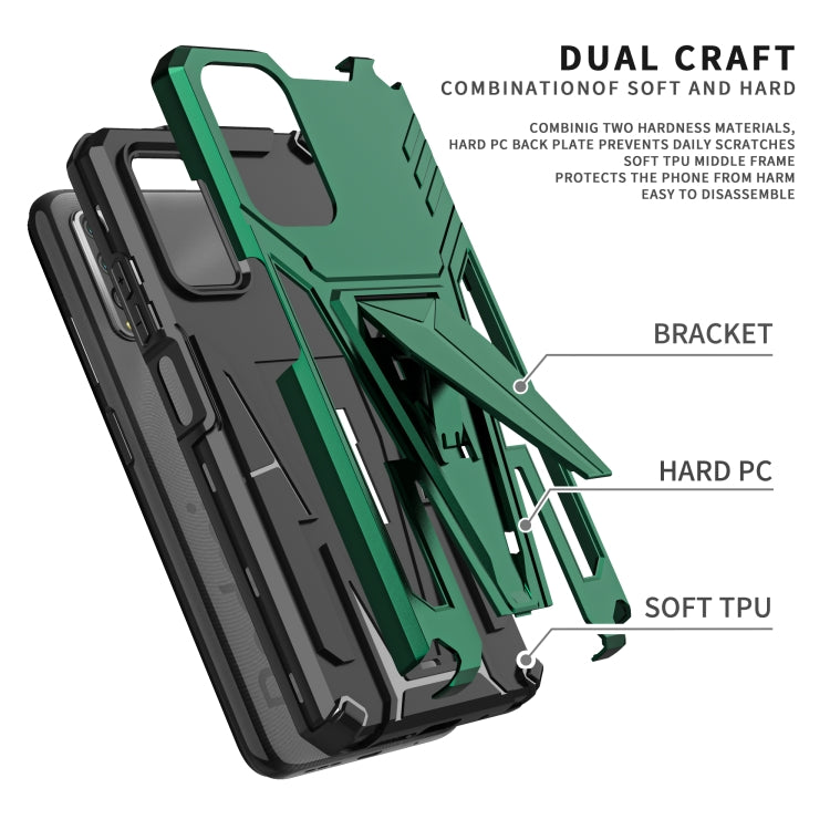 For Xiaomi Redmi Note 9 4G Super V Armor PC + TPU Shockproof Case with Invisible Holder
