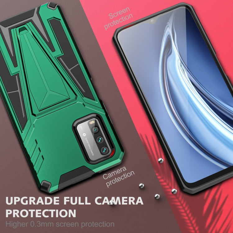 For Xiaomi Redmi Note 9 4G Super V Armor PC + TPU Shockproof Case with Invisible Holder