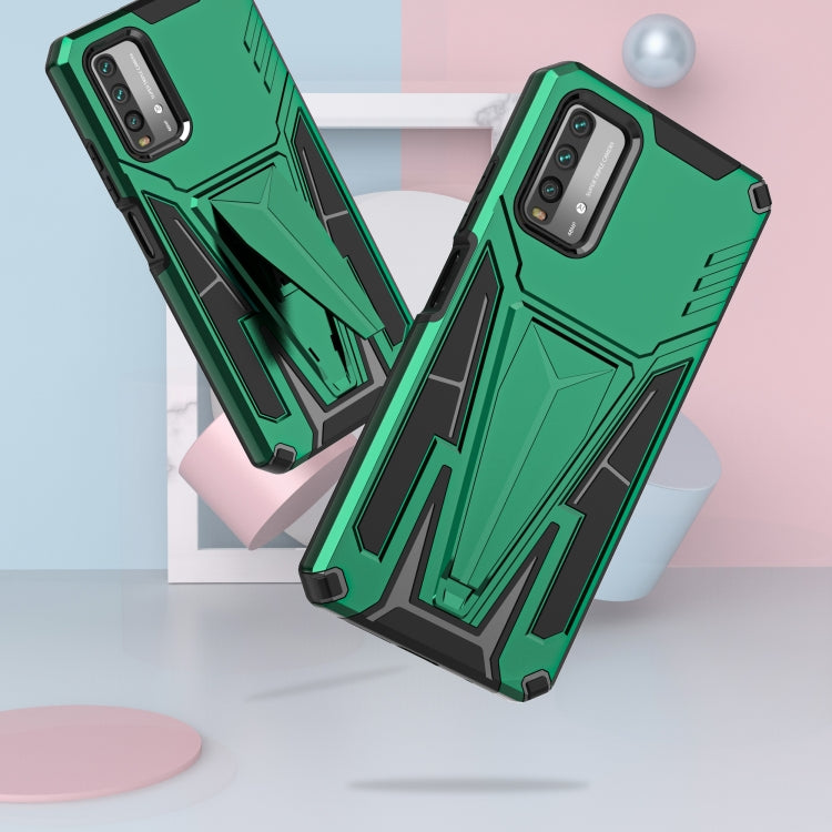 For Xiaomi Redmi Note 9 4G Super V Armor PC + TPU Shockproof Case with Invisible Holder