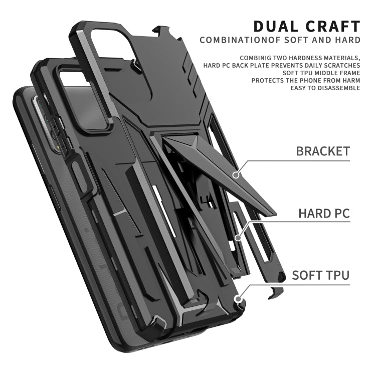 For Xiaomi Redmi Note 9 4G Super V Armor PC + TPU Shockproof Case with Invisible Holder