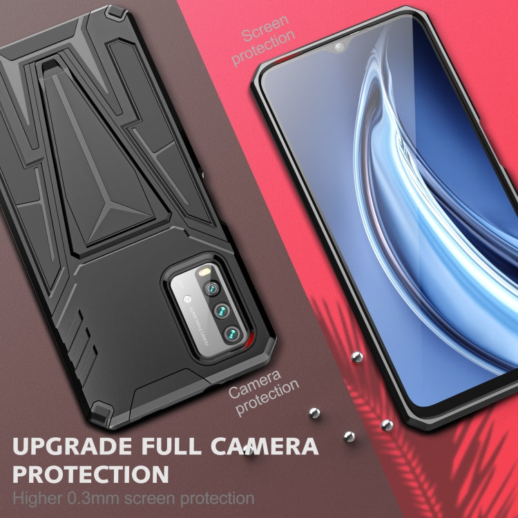 For Xiaomi Redmi Note 9 4G Super V Armor PC + TPU Shockproof Case with Invisible Holder