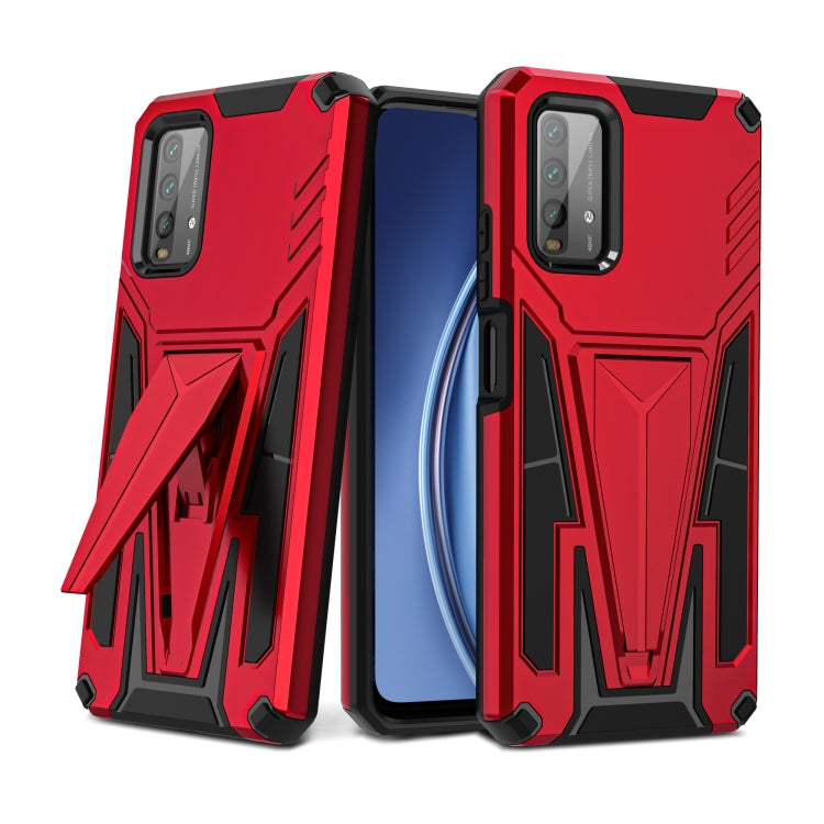 For Xiaomi Redmi Note 9 4G Super V Armor PC + TPU Shockproof Case with Invisible Holder