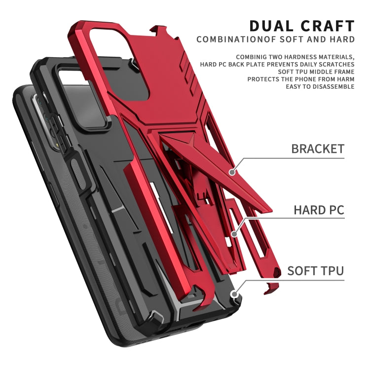For Xiaomi Redmi Note 9 4G Super V Armor PC + TPU Shockproof Case with Invisible Holder