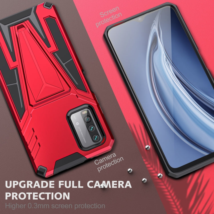 For Xiaomi Redmi Note 9 4G Super V Armor PC + TPU Shockproof Case with Invisible Holder