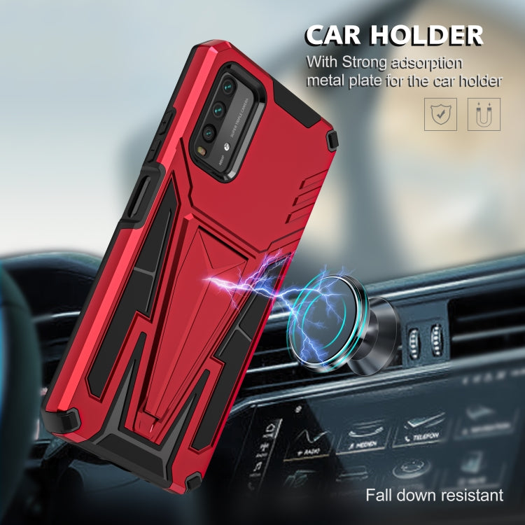 For Xiaomi Redmi Note 9 4G Super V Armor PC + TPU Shockproof Case with Invisible Holder