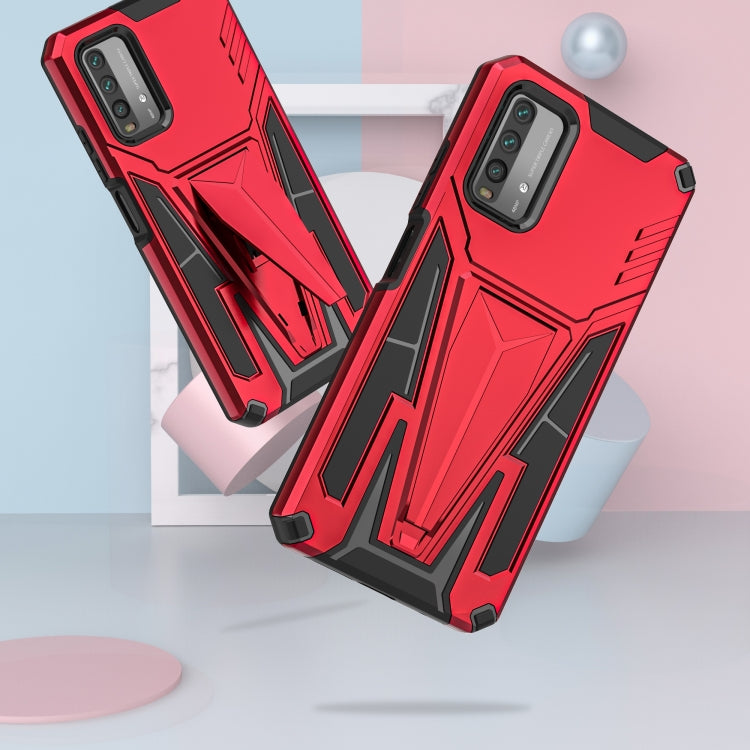 For Xiaomi Redmi Note 9 4G Super V Armor PC + TPU Shockproof Case with Invisible Holder