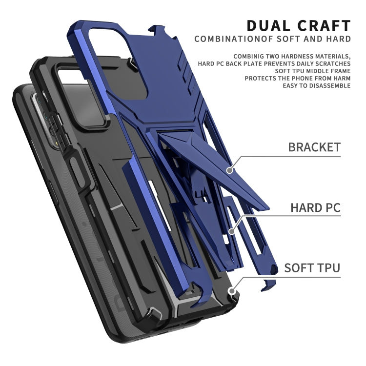 For Xiaomi Redmi Note 9 4G Super V Armor PC + TPU Shockproof Case with Invisible Holder