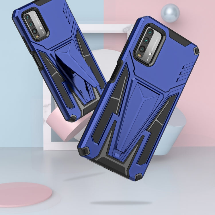 For Xiaomi Redmi Note 9 4G Super V Armor PC + TPU Shockproof Case with Invisible Holder