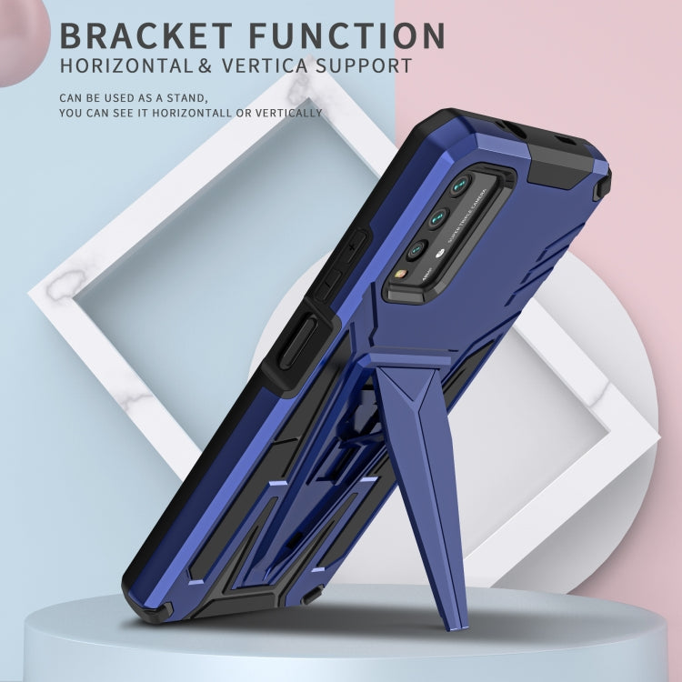 For Xiaomi Redmi Note 9 4G Super V Armor PC + TPU Shockproof Case with Invisible Holder