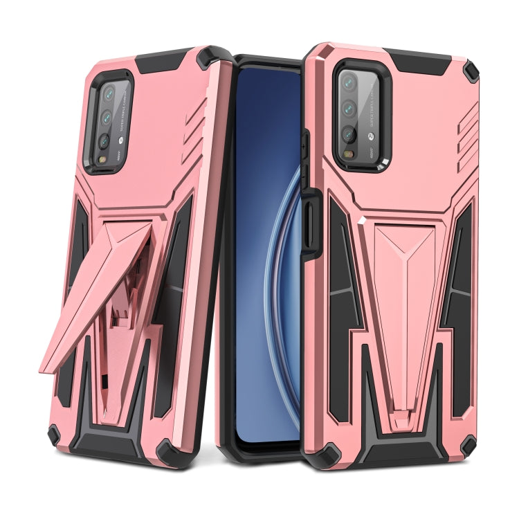 For Xiaomi Redmi Note 9 4G Super V Armor PC + TPU Shockproof Case with Invisible Holder
