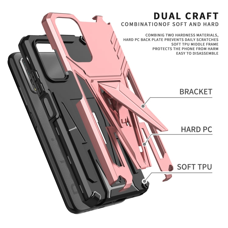 For Xiaomi Redmi Note 9 4G Super V Armor PC + TPU Shockproof Case with Invisible Holder