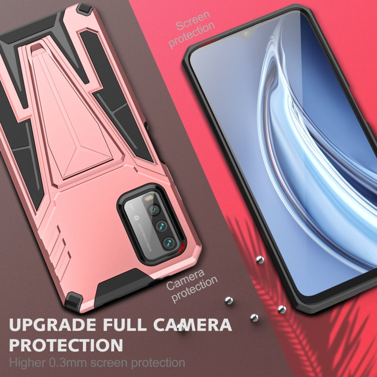 For Xiaomi Redmi Note 9 4G Super V Armor PC + TPU Shockproof Case with Invisible Holder