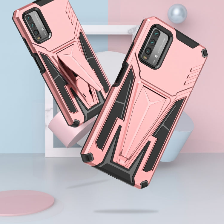 For Xiaomi Redmi Note 9 4G Super V Armor PC + TPU Shockproof Case with Invisible Holder