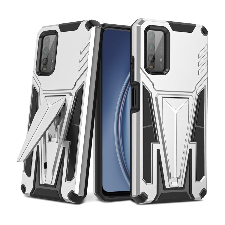 For Xiaomi Redmi Note 9 4G Super V Armor PC + TPU Shockproof Case with Invisible Holder