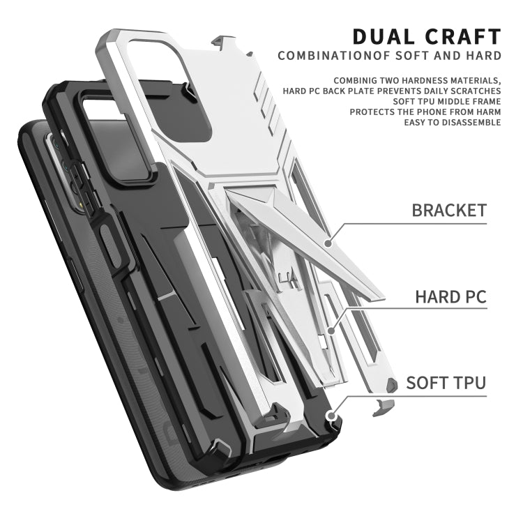 For Xiaomi Redmi Note 9 4G Super V Armor PC + TPU Shockproof Case with Invisible Holder