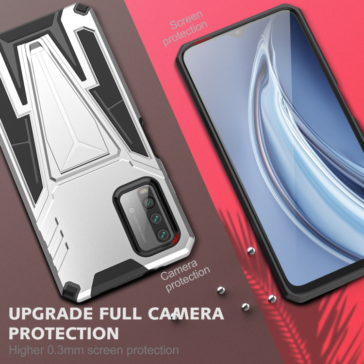 For Xiaomi Redmi Note 9 4G Super V Armor PC + TPU Shockproof Case with Invisible Holder