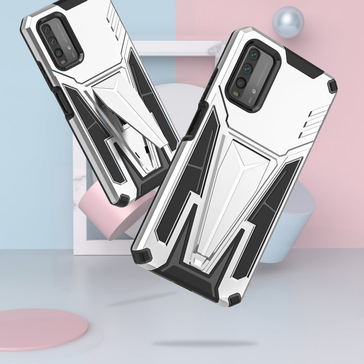 For Xiaomi Redmi Note 9 4G Super V Armor PC + TPU Shockproof Case with Invisible Holder