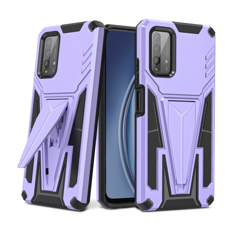 For Xiaomi Redmi Note 9 4G Super V Armor PC + TPU Shockproof Case with Invisible Holder