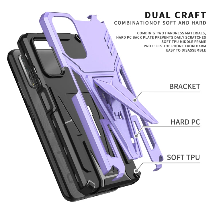For Xiaomi Redmi Note 9 4G Super V Armor PC + TPU Shockproof Case with Invisible Holder