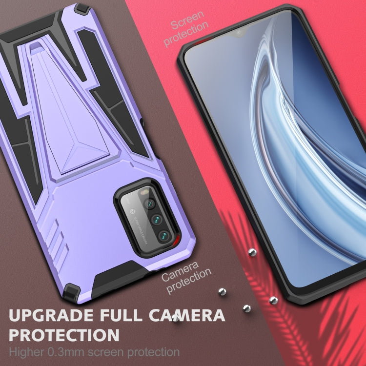 For Xiaomi Redmi Note 9 4G Super V Armor PC + TPU Shockproof Case with Invisible Holder