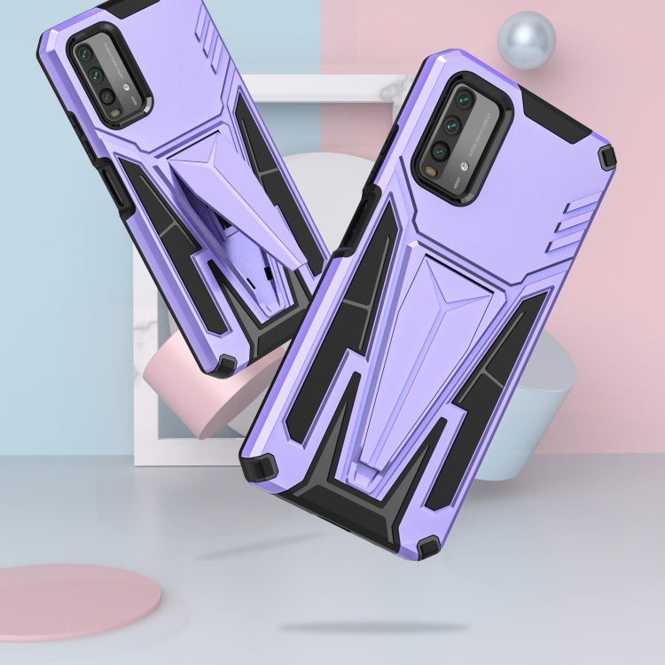 For Xiaomi Redmi Note 9 4G Super V Armor PC + TPU Shockproof Case with Invisible Holder