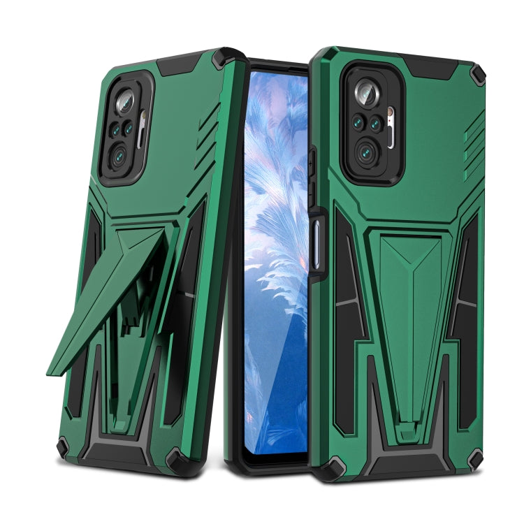 For Xiaomi Redmi Note 10 Pro Super V Armor PC + TPU Shockproof Case with Invisible Holder