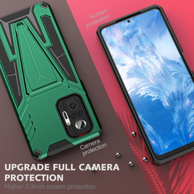 For Xiaomi Redmi Note 10 Pro Super V Armor PC + TPU Shockproof Case with Invisible Holder