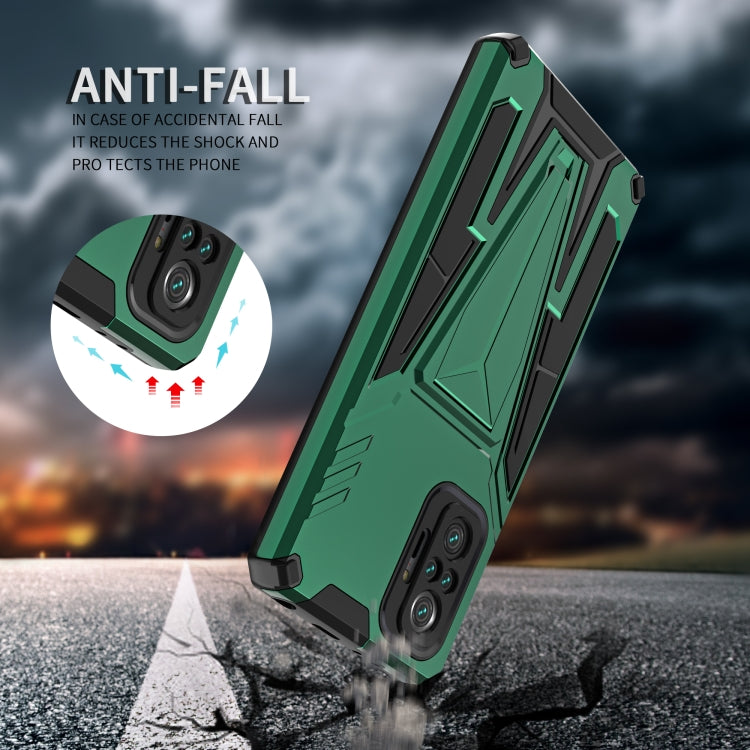 For Xiaomi Redmi Note 10 Pro Super V Armor PC + TPU Shockproof Case with Invisible Holder