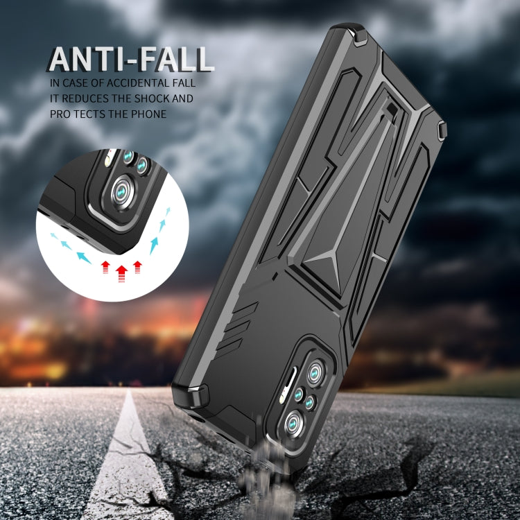 For Xiaomi Redmi Note 10 Pro Super V Armor PC + TPU Shockproof Case with Invisible Holder