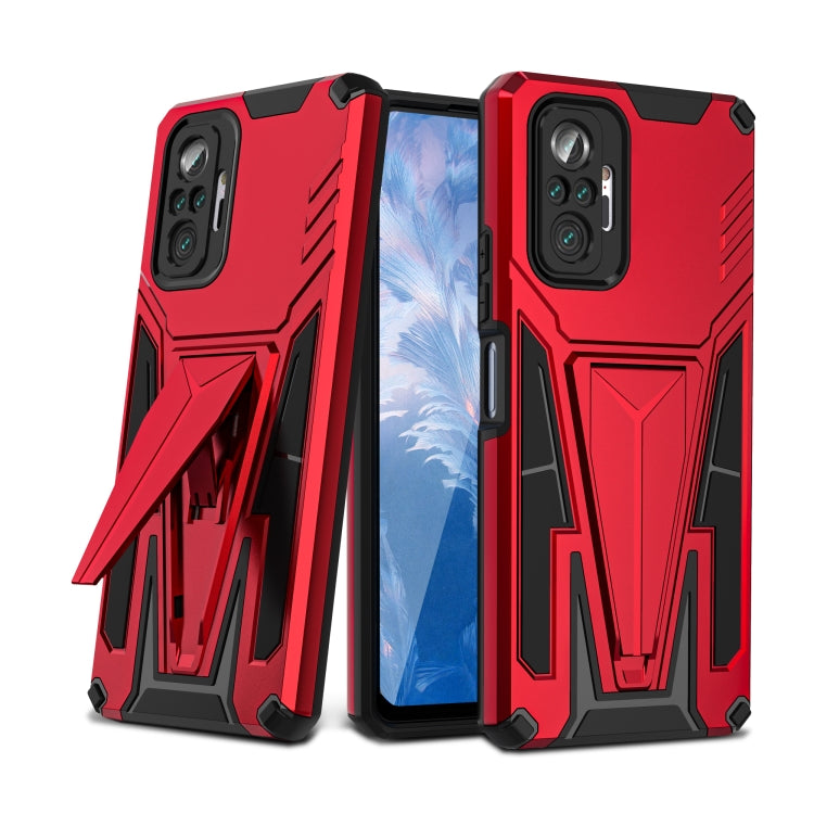 For Xiaomi Redmi Note 10 Pro Super V Armor PC + TPU Shockproof Case with Invisible Holder