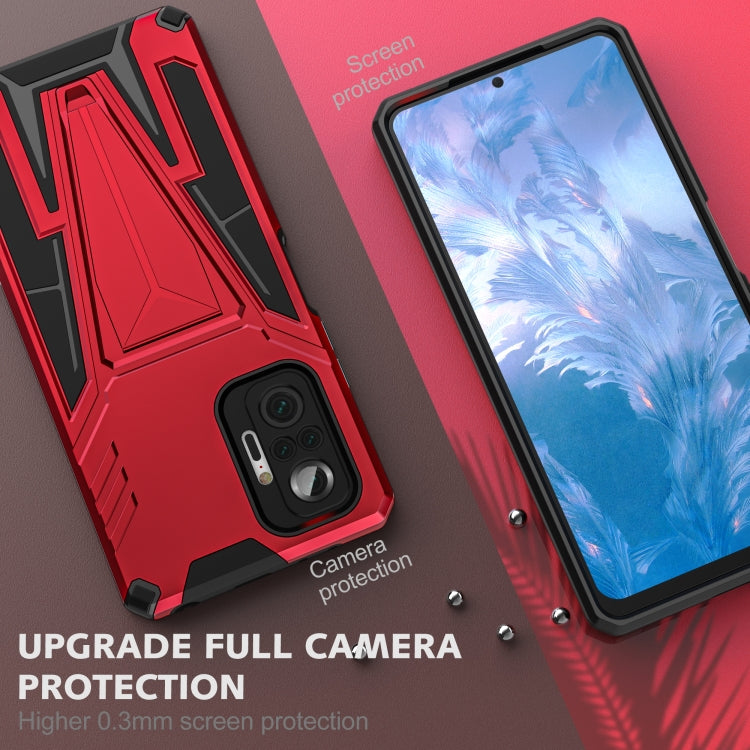 For Xiaomi Redmi Note 10 Pro Super V Armor PC + TPU Shockproof Case with Invisible Holder