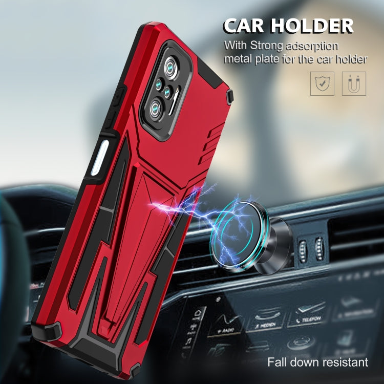 For Xiaomi Redmi Note 10 Pro Super V Armor PC + TPU Shockproof Case with Invisible Holder