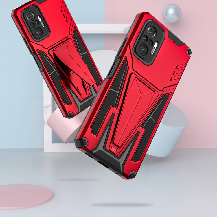 For Xiaomi Redmi Note 10 Pro Super V Armor PC + TPU Shockproof Case with Invisible Holder