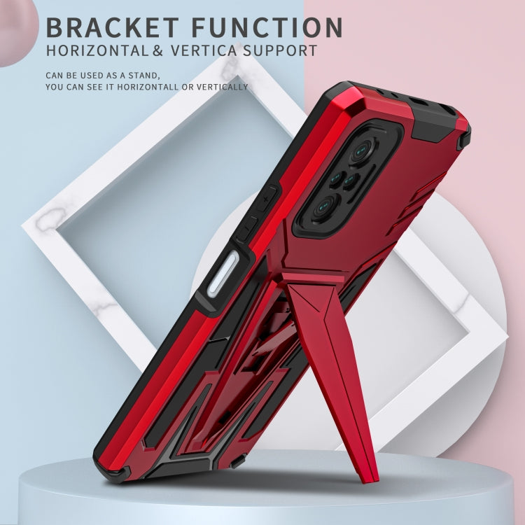 For Xiaomi Redmi Note 10 Pro Super V Armor PC + TPU Shockproof Case with Invisible Holder