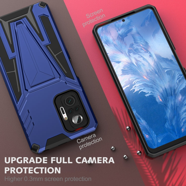 For Xiaomi Redmi Note 10 Pro Super V Armor PC + TPU Shockproof Case with Invisible Holder