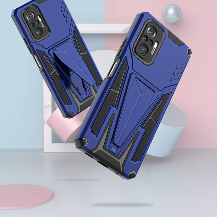 For Xiaomi Redmi Note 10 Pro Super V Armor PC + TPU Shockproof Case with Invisible Holder